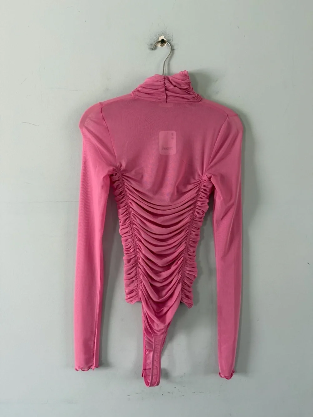 NWT Free People Under It All Fiji Flower Pink Mesh‎ Ruched Boho Bodysuit